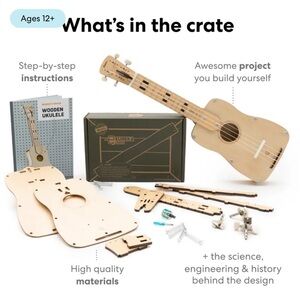 🎶BRAND NEW! KiwiCo Ukulele Guitar DIY Musical Instrument kit 🎶